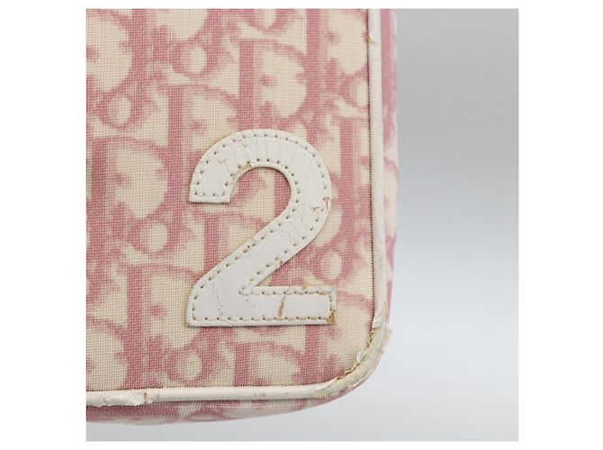 Christian Dior Trotter Canvas Pouch PVC Pink Silver Auth th6638 Silvery - view 8