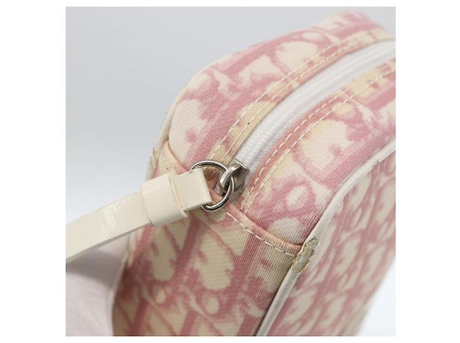 Christian Dior Trotter Canvas Pouch PVC Pink Silver Auth th6638 Silvery - view 9