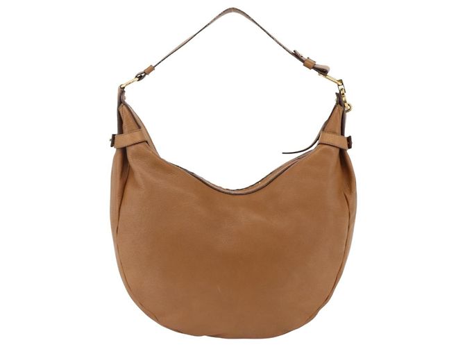 Borsa a Spalla Gancini in Pelle Marrone Oro Salvatore Ferragamo Auth gh1932 D'oro - vista 2