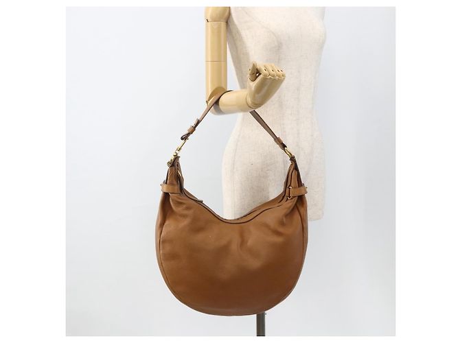 Borsa a Spalla Gancini in Pelle Marrone Oro Salvatore Ferragamo Auth gh1932 D'oro - vista 21