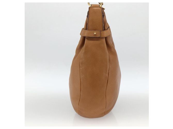 Borsa a Spalla Gancini in Pelle Marrone Oro Salvatore Ferragamo Auth gh1932 D'oro - vista 4