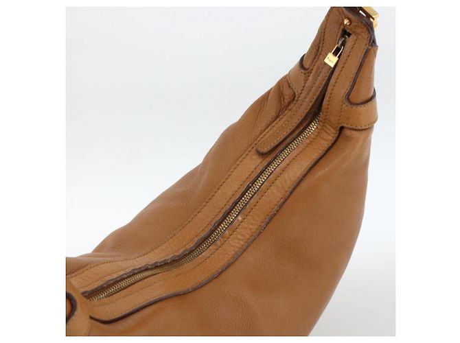 Borsa a Spalla Gancini in Pelle Marrone Oro Salvatore Ferragamo Auth gh1932 D'oro - vista 6