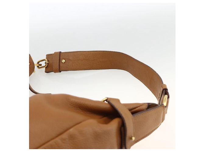 Borsa a Spalla Gancini in Pelle Marrone Oro Salvatore Ferragamo Auth gh1932 D'oro - vista 8