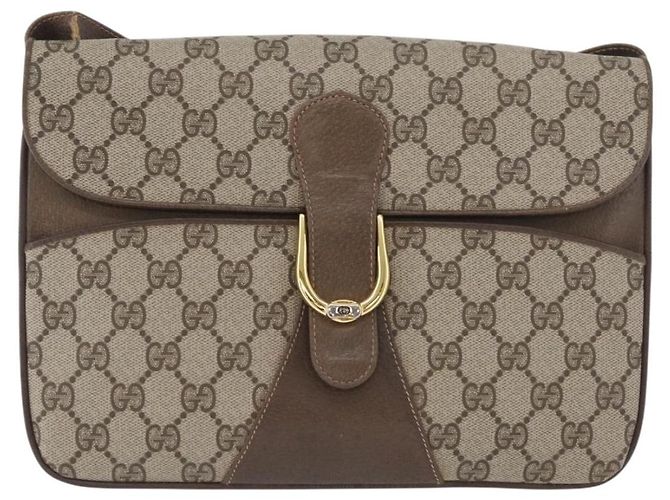Gucci Borsa a Spalla GG Supreme PVC Beige Oro Auth AMZ406 D'oro - vista 13