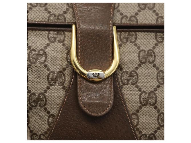 Gucci Borsa a Spalla GG Supreme PVC Beige Oro Auth AMZ406 D'oro - vista 19