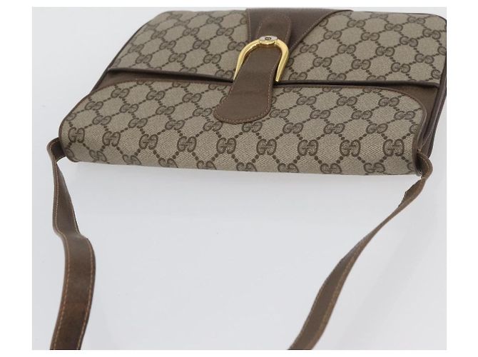 Gucci Borsa a Spalla GG Supreme PVC Beige Oro Auth AMZ406 D'oro - vista 6