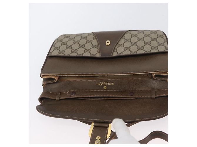 Gucci Borsa a Spalla GG Supreme PVC Beige Oro Auth AMZ406 D'oro - vista 9