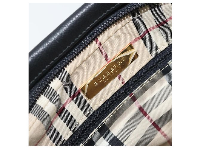 Borsa a mano in pelle nera e oro BURBERRY Auth ep13929 Nero D'oro - vista 10