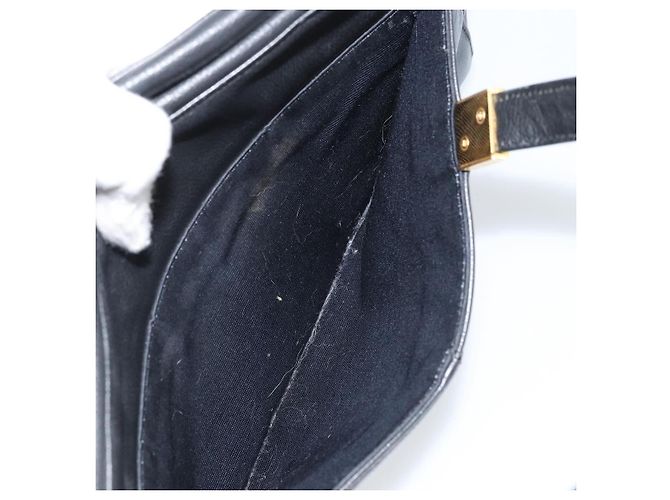 Borsa a mano in pelle nera e oro BURBERRY Auth ep13929 Nero D'oro - vista 12