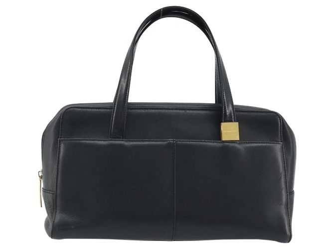 Borsa a mano in pelle nera e oro BURBERRY Auth ep13929 Nero D'oro - vista 13