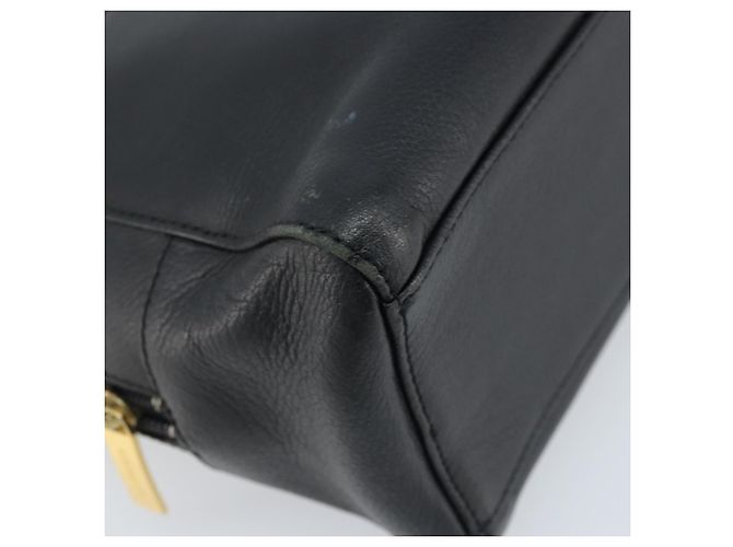 Borsa a mano in pelle nera e oro BURBERRY Auth ep13929 Nero D'oro - vista 14