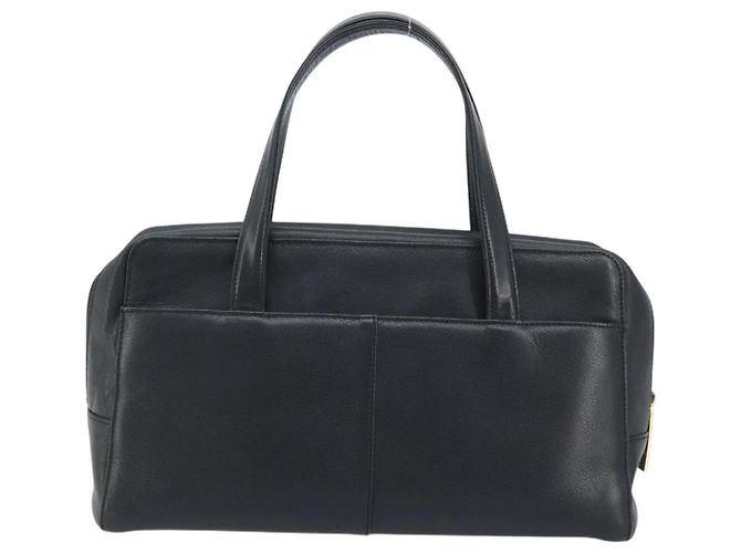 Borsa a mano in pelle nera e oro BURBERRY Auth ep13929 Nero D'oro - vista 2