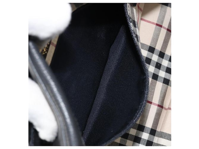 Borsa a mano in pelle nera e oro BURBERRY Auth ep13929 Nero D'oro - vista 22