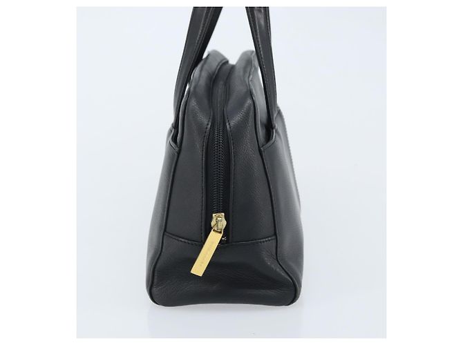 Borsa a mano in pelle nera e oro BURBERRY Auth ep13929 Nero D'oro - vista 4
