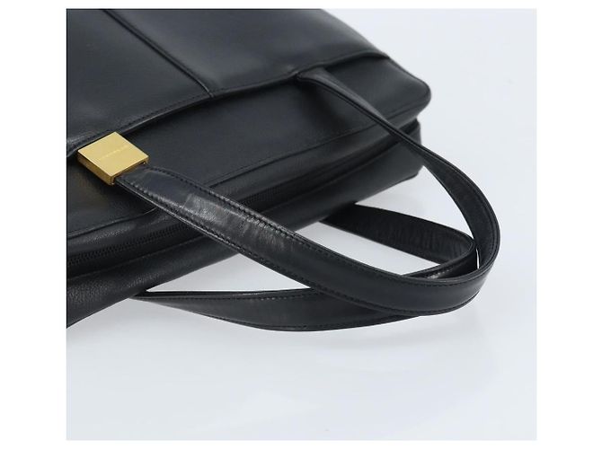 Borsa a mano in pelle nera e oro BURBERRY Auth ep13929 Nero D'oro - vista 7