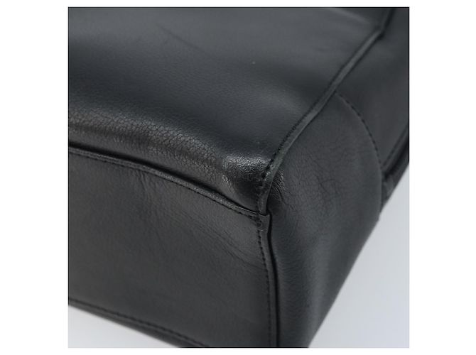 Borsa a mano in pelle nera e oro BURBERRY Auth ep13929 Nero D'oro - vista 9