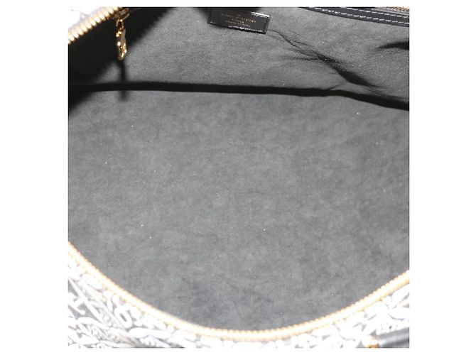 LOUIS VUITTON DAL 1854 Keepall Bandoulière 45 Jacquard M57304 LV Auth 56155SM Nero - vista 10