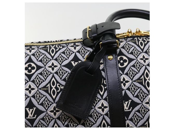 LOUIS VUITTON DAL 1854 Keepall Bandoulière 45 Jacquard M57304 LV Auth 56155SM Nero - vista 18