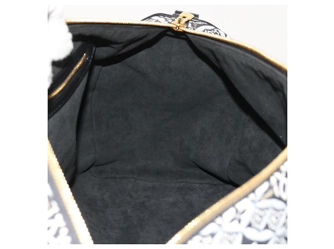 LOUIS VUITTON DAL 1854 Keepall Bandoulière 45 Jacquard M57304 LV Auth 56155SM Nero - vista 21