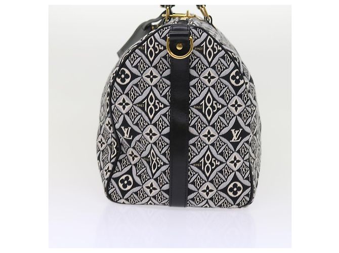 LOUIS VUITTON DAL 1854 Keepall Bandoulière 45 Jacquard M57304 LV Auth 56155SM Nero - vista 3