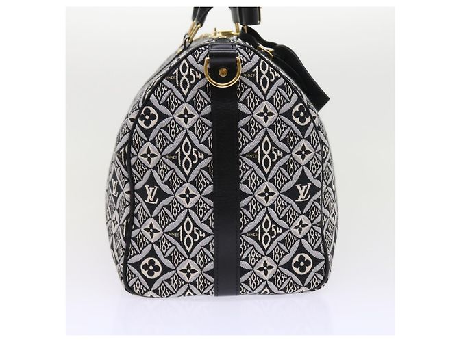 LOUIS VUITTON DAL 1854 Keepall Bandoulière 45 Jacquard M57304 LV Auth 56155SM Nero - vista 4