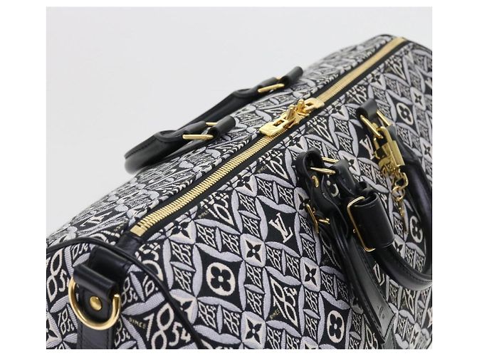 LOUIS VUITTON DAL 1854 Keepall Bandoulière 45 Jacquard M57304 LV Auth 56155SM Nero - vista 6