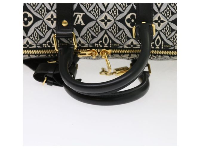 LOUIS VUITTON DAL 1854 Keepall Bandoulière 45 Jacquard M57304 LV Auth 56155SM Nero - vista 7