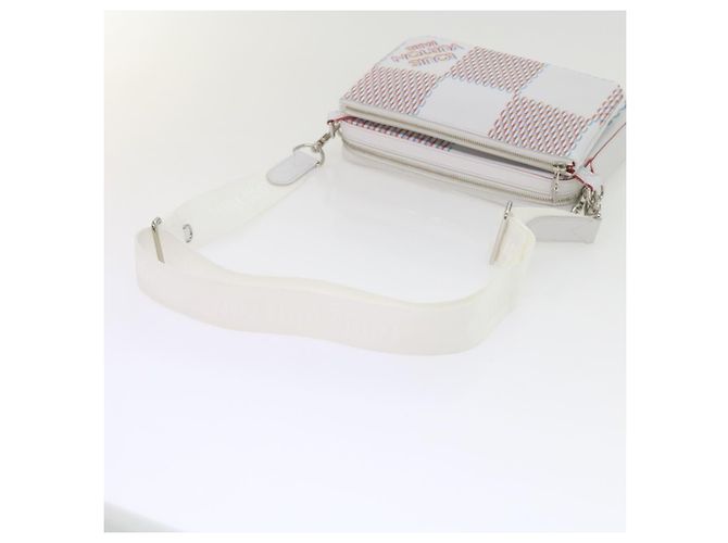 LOUIS VUITTON Bolsa Mensageiro Damier Giant Spray Trio Branca M20665 Auth ar11066SM Branco - vista 7
