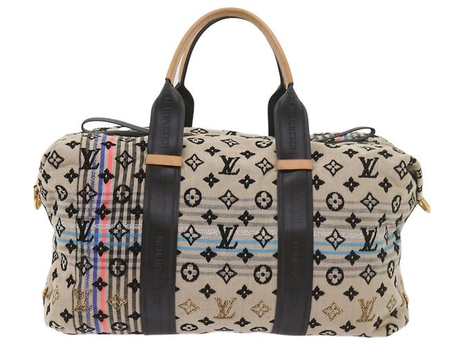 LOUIS VUITTON Monogram Scrunchie Touareg Boston Bag Beige M40360 Auth ar11371SM - vista 3
