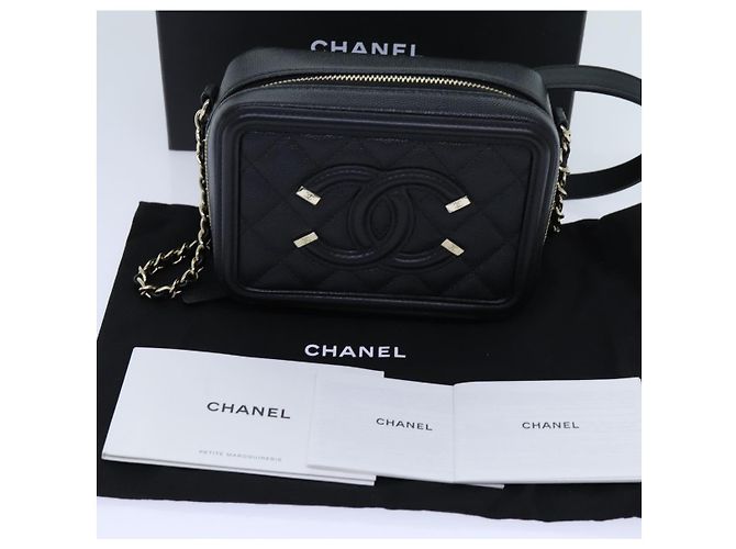 CHANEL Borsa a Spalla Figly Mini in Pelle di Vitello Nera A84452 CC Auth ar11762SAV Nero - vista 12