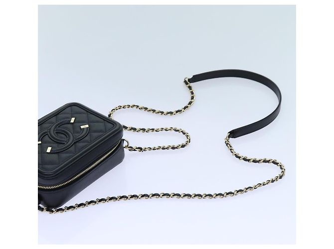 CHANEL Borsa a Spalla Figly Mini in Pelle di Vitello Nera A84452 CC Auth ar11762SAV Nero - vista 14