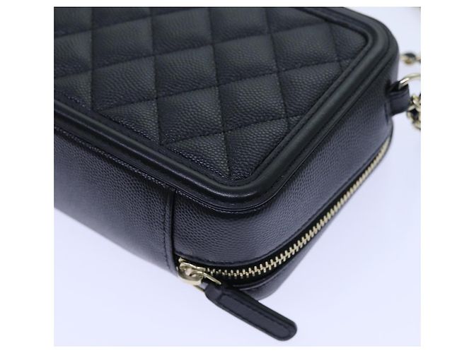 CHANEL Borsa a Spalla Figly Mini in Pelle di Vitello Nera A84452 CC Auth ar11762SAV Nero - vista 17