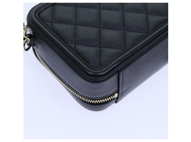 CHANEL Borsa a Spalla Figly Mini in Pelle di Vitello Nera A84452 CC Auth ar11762SAV Nero - vista 18