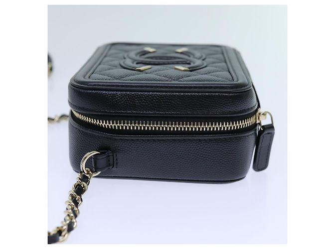 CHANEL Borsa a Spalla Figly Mini in Pelle di Vitello Nera A84452 CC Auth ar11762SAV Nero - vista 3