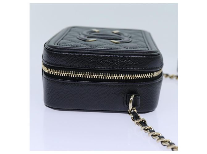 CHANEL Borsa a Spalla Figly Mini in Pelle di Vitello Nera A84452 CC Auth ar11762SAV Nero - vista 4