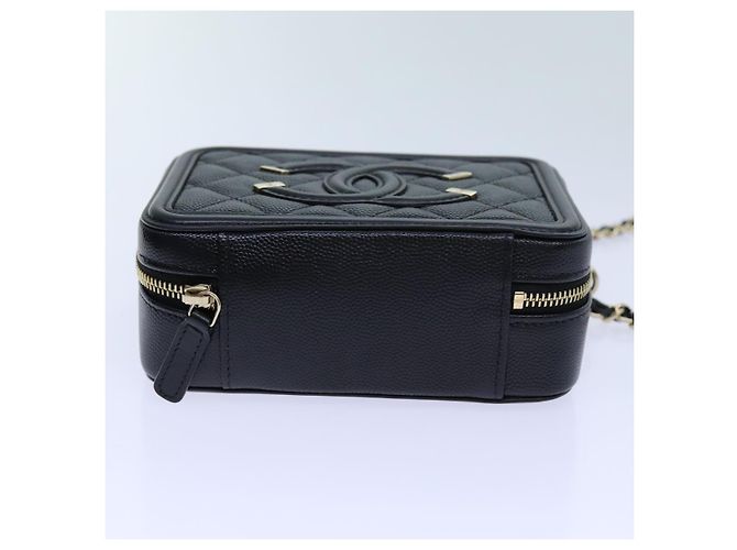 CHANEL Borsa a Spalla Figly Mini in Pelle di Vitello Nera A84452 CC Auth ar11762SAV Nero - vista 5