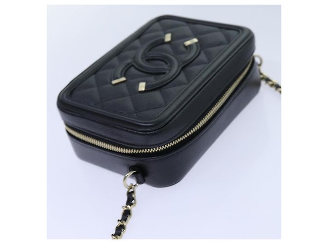 CHANEL Borsa a Spalla Figly Mini in Pelle di Vitello Nera A84452 CC Auth ar11762SAV Nero - vista 6