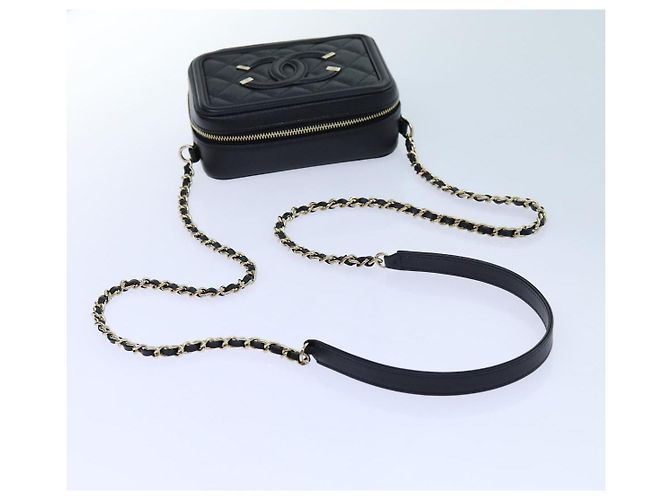 CHANEL Borsa a Spalla Figly Mini in Pelle di Vitello Nera A84452 CC Auth ar11762SAV Nero - vista 7