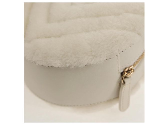 Borsa a Spalla CHANEL V Stitch in Mouton Bianco Oro CC Auth 148461AM D'oro - vista 14