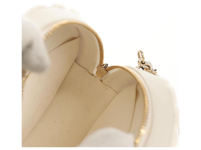 Borsa a Spalla CHANEL V Stitch in Mouton Bianco Oro CC Auth 148461AM D'oro - vista 19