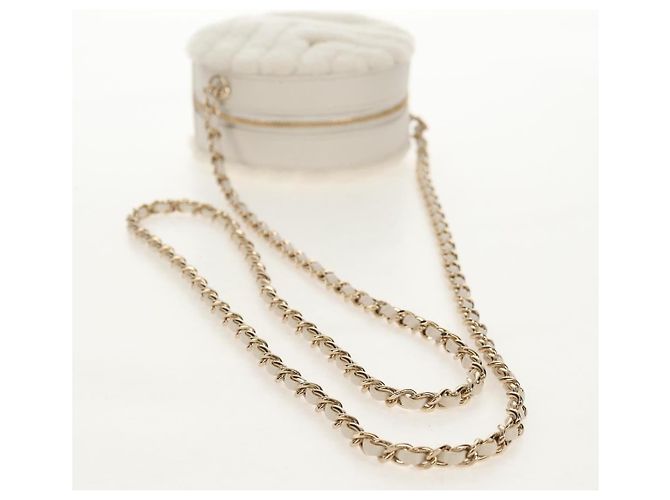 Borsa a Spalla CHANEL V Stitch in Mouton Bianco Oro CC Auth 148461AM D'oro - vista 7