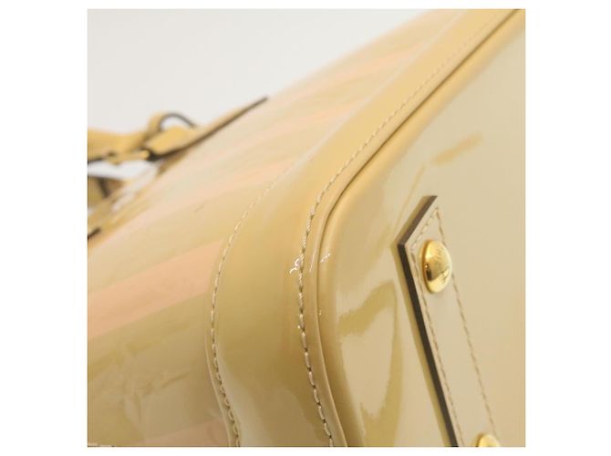 LOUIS VUITTON Vernis Rayures Alma BB Borsa a Mano 2in1 Beige Rosa M90970 Auth ai678M - vista 15