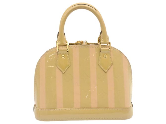 LOUIS VUITTON Vernis Rayures Alma BB Borsa a Mano 2in1 Beige Rosa M90970 Auth ai678M - vista 2