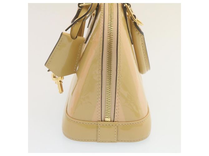 LOUIS VUITTON Vernis Rayures Alma BB Borsa a Mano 2in1 Beige Rosa M90970 Auth ai678M - vista 3