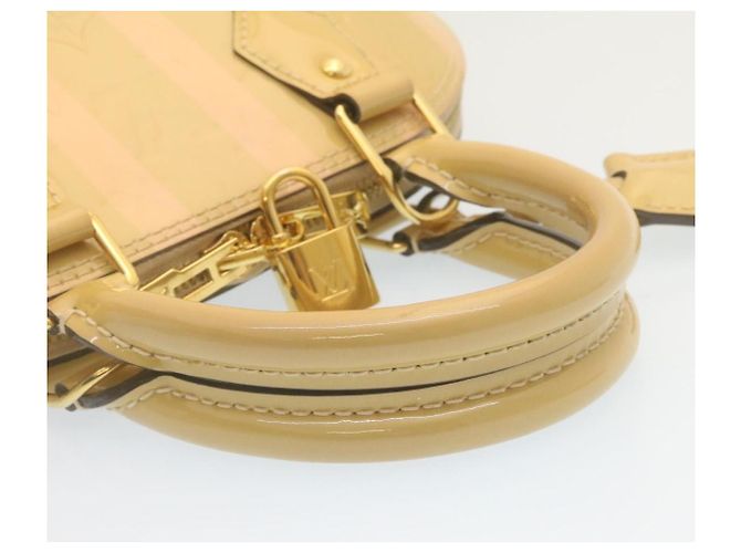 LOUIS VUITTON Vernis Rayures Alma BB Borsa a Mano 2in1 Beige Rosa M90970 Auth ai678M - vista 7