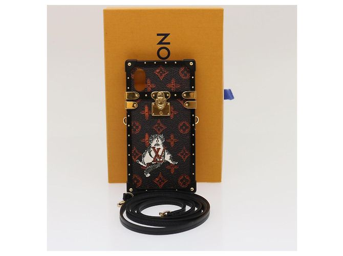 Custodia per iPhone Trunk Cat Eye Monogram Trasformata LOUIS VUITTON M63891 Auth 29562M Nero - vista 12