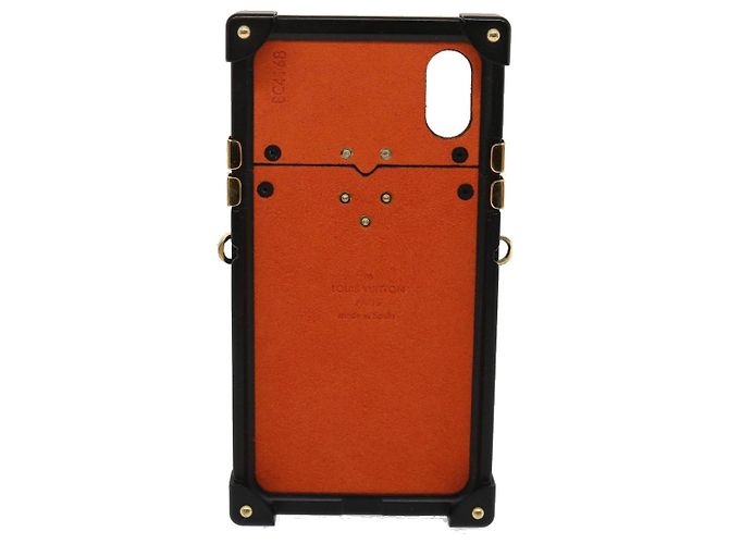 Custodia per iPhone Trunk Cat Eye Monogram Trasformata LOUIS VUITTON M63891 Auth 29562M Nero - vista 2