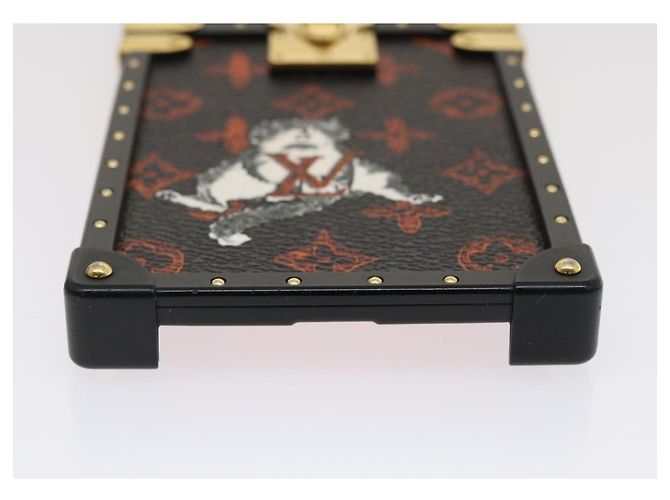 Custodia per iPhone Trunk Cat Eye Monogram Trasformata LOUIS VUITTON M63891 Auth 29562M Nero - vista 6