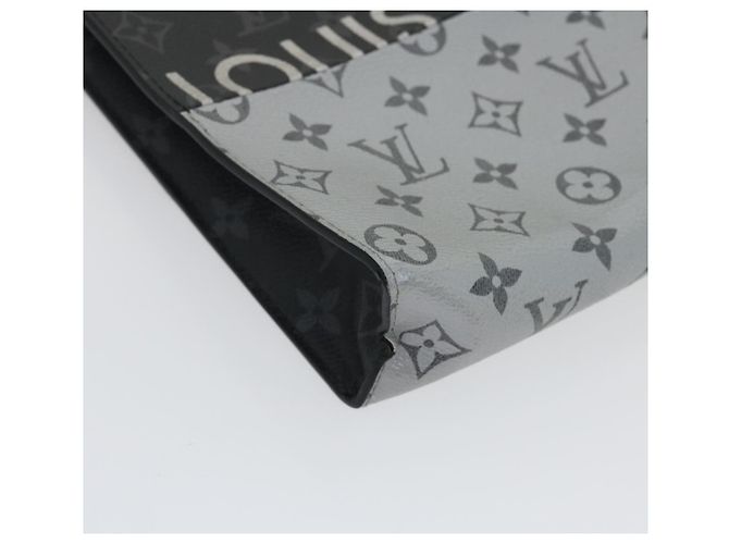 LOUIS VUITTON Pochette Voyage MM Monogram Split Borsa Clutch M63039 LV Auth ak168V Nero Argento - vista 14