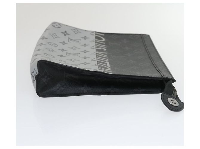 LOUIS VUITTON Pochette Voyage MM Monogram Split Borsa Clutch M63039 LV Auth ak168V Nero Argento - vista 3